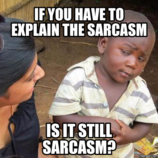 Image result for what is sarcasm meme