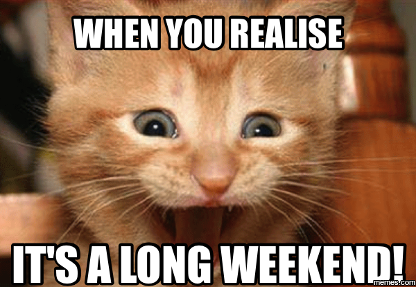 Image result for long weekend meme