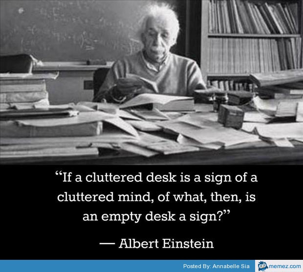 Cluttered desk